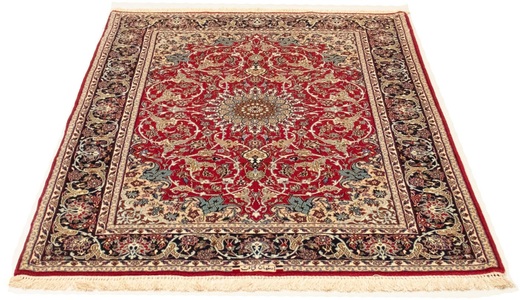 MorgenLand, morgenland Teppich »Isfahan Teppich handgeknüpft rot«, rechteckig, 7 mm Höhe, handgeknüpft, morgenland Teppich »Isfahan Teppich handgeknüpft rot«, rechteckig, 7 mm Höhe, handgeknüpft