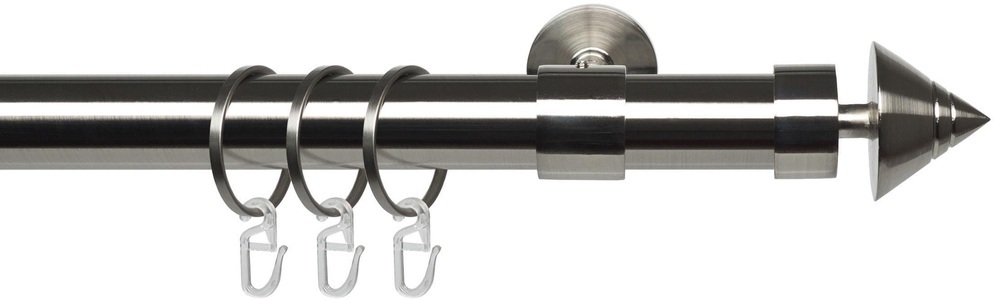 LIEDECO, Gardinenstange, »Kegel edelstahl-optik«, Liedeco, Fixmaß, Liedeco Gardinenstange »Kegel edelstahl-optik«, 1 läufig-läufig, Fixmass, edelstahlfarben