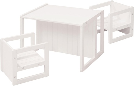 Roba, Roba® Kindersitzgruppe, roba® Kindersitzgruppe »3in 1, weiss«, als Wendehocker mit 3 verschiedenen Höhen verwendbar