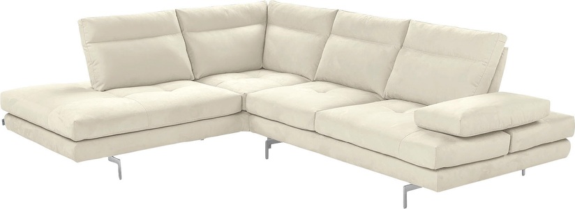 CALIA ITALIA, CALIA ITALIA Ecksofa »Toby Wing«, Sitztiefenverstellung, Eckelement mit Funktion, Füsse in Chrom glänzend, CALIA ITALIA Ecksofa »Toby Wing, L-Form, Multifunktionssofa, bequem und edel«, Sitztiefenverstellung und Armteilfunktion, Füsse chrom glänzend