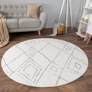 Paco Home Teppich »Luton 661«, rund, Kurzflor, modernes Rauten Muster, Scandi Design, Wohnzimmer, Esszimmer