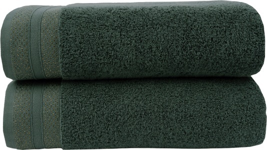 LEONIQUE, Leonique Handtuch Set »»Esmindra« mit goldfarbener Bordüre«, Set, 2 tlg., Frottier, Handtuch oder Badetuch Set, Premium 550gr/m², Bio-Baumwolle, Leonique Handtuch Set »»Esmindra« mit goldfarbener Bordüre«, (Set, 2 St., 2 Duschtücher (70x140) cm), Handtuch oder Badetuch Set, Premium 550gr/m², 100% Baumwolle