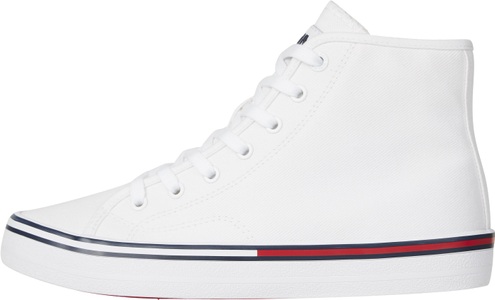 TOMMY JEANS, Tommy Jeans Plateausneaker »TOMMY JEANS ESSENTIAL MID WMN«, mit Streifen im Plateau, 