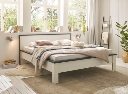 HOME AFFAIRE, Home affaire Einzelbett »SHERWOOD«, aus FSC-zertifiziertem Holzwerkstoff, Home affaire Einzelbett »SHERWOOD Liegefläche 90/140 oder 180x200 cm«, aus FSC®-zertifiziertem Holzwerkstoff, rustikaler Landhausstil