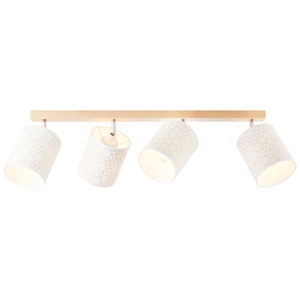 Brilliant, Deckenleuchte Galance, weiß, vierflammig, Brilliant Deckenstrahler »Galance«, 4 flammig, Leuchtmittel E27 ohne Leuchtmittel, Spotbalken 4flg holz hell/weiss