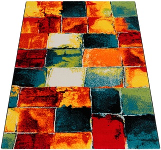 Paco Home Teppich »Canvas 110«, rechteckig, Kurzflor, modernes Design, mit Arizona Leinwand Optik