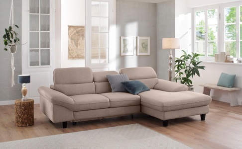HOME AFFAIRE, Home affaire Ecksofa »Pilot«, wahlweise mit Bettfunktion und Bettkasten, Home affaire Ecksofa »Pilot L-Form«, mit Kopfteilverstellung, optional Bettfunktion und Bettkasten
