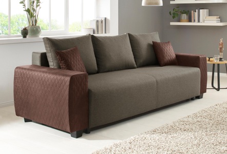 HOME AFFAIRE, Home affaire Schlafsofa »Bella«, mit geprägtem Bezug bei Armlehnen, Home affaire Schlafsofa »Bella«, mit geprägtem Bezug bei Armlehnen