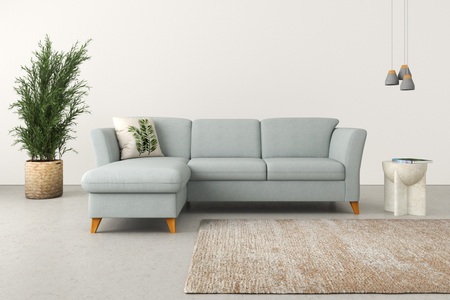 HOME AFFAIRE, Home affaire Ecksofa »Trelleborg«, Federkern-Polsterung, wahlweise mit Bettfunktion und Bettkasten, Kopfstützen optional, 