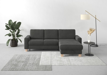 Home affaire Ecksofa »Summer«, mit Recamiere, mit oder ohne Bettfunktion und Bettkasten, Cord-Bezug