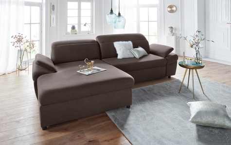 exxpo - sofa fashion, exxpo - sofa fashion Ecksofa, wahlweise mit Bettfunktion und Bettkasten, exxpo - sofa fashion Ecksofa »Kyoto, inkl. Kopfteil- und Armteilverstellung, hoher Sitzkomfort« wahlweise mit Bettfunktion und Bettkasten, hochwertige Bezüge, L-Form