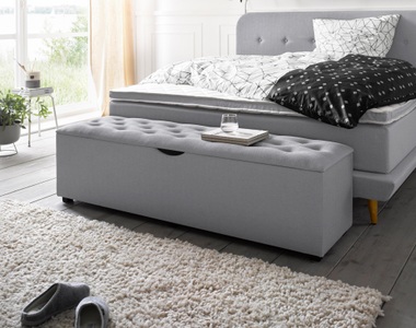 PLACES OF STYLE, Places of Style Hockerbank »Knobbed«, Hockerbank mit Stauraum, Breite 120 cm und 160 cm, Places of Style Hockerbank »Knobbed«, Hockerbank mit Stauraum, Breite 120 cm und 160 cm