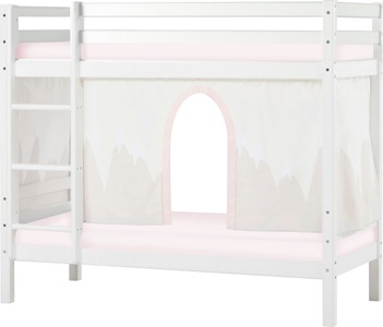 Hoppekids, Hoppekids Etagenbett, Liegefläche 70x160 cm, Kiefer weiss lackiert,mit Textilset und wahlweise mit Matratze, 