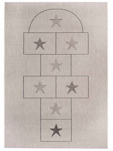 Primaflor-Ideen in Textil, Primaflor-Ideen in Textil Kinderteppich »CABANE - Hüpfkasten«, rechteckig, 3 mm Höhe, Flachgewebe, Spiel-Teppich Hüpfkästchen 
