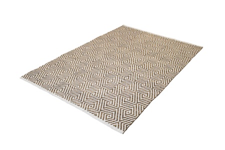 Kayoom, Wollteppich Bernd Kayoom Beige/Braun, Kayoom Teppich »Aperitif 310«, rechteckig, 7 mm Höhe, weiche Haptik,fusselarm, für Allergiker & Fussbodenheizung geeignet