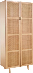 LeGer Home by Lena Gercke, LeGer Home by Lena Gercke Highboard »Lina«, Mit Rattan Einsatz, 4 Innenfächer, teilmassiv, 