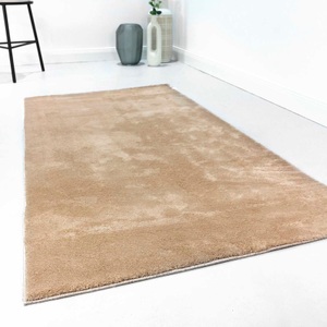 Homie Living, Homie Living Teppich »Lago«, rechteckig, 19 mm Höhe, Homie Living Teppich »Lago«, rechteckig, 19 mm Höhe, Kurzflor, Uni Farben, ideal im Wohnzimmer & Schlafzimmer