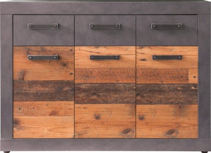 Trendteam, INOSIGN Kommode »Ilana«, moderner Industrial Style, INOSIGN Kommode »Ilana«, Mehrzweckschrank im modernen Industrial Style - Mit 3 Schubladen