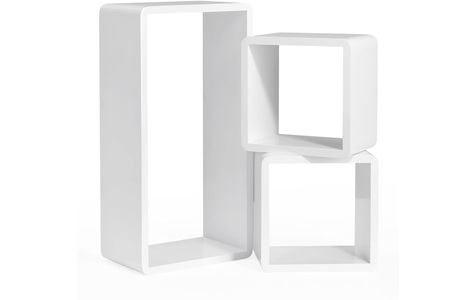 SONGMICS, Songmics - Wandregale, 3er Set, Weiss LWS50WT, SONGMICS Wandregal »3er Set aus MDF«
