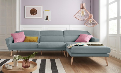 ANDAS, andas Ecksofa »Bille«, mit Naht im Rückenkissen und Beinen aus Eichenholz, Design by Morten Georgsen, andas Ecksofa »Bille L-Form«, mit Naht im Rückenkissen und Beinen aus Eichenholz