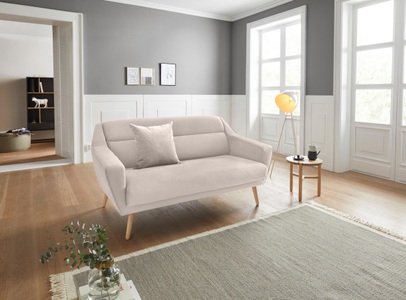 ANDAS, andas 2-Sitzer »Bille«, mit Naht im Rückenkissen und Eiche-Beinen, Design by Morten Georgsen, andas 2-Sitzer »Bille«, mit Naht im Rückenkissen und Eiche-Beinen, Design by Morten Georgsen