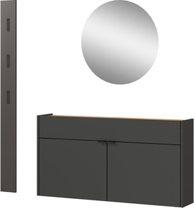 GERMANIA Garderoben-Set »Ameca«, (Set, 3 St.), mit Mehrzweckschrank, Spiegel und Garderobenpaneel, geringe Tiefe