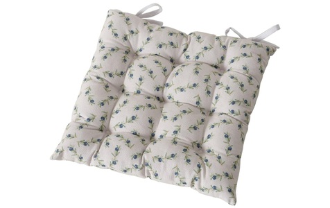 XXXLutz, XXXLutz Sitzkissen 40/40 cm , 2020722 , Beige , Textil , Floral , 40 cm , mittels Bändern zu befestigen , 0048857058, 
