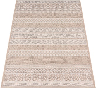 PACO HOME, Paco Home Teppich »Vermont 183«, rechteckig, Flachgewebe, modernes gestreiftes Design, In- und Outdoor geeignet, Paco Home Teppich »Vermont 183«, rechteckig, 4 mm Höhe, Flachgewebe, modernes gestreiftes Design, In- und Outdoor geeignet