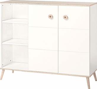 Wimex, Wimex Kombikommode »Billund«, MID.YOU Highboard 125/111/40 cm , Billund , weiss, Eichefarben , Holz, Holzwerkstoff , 125x111x40 cm , Dekorfolie,Nachbildung , 001787029022