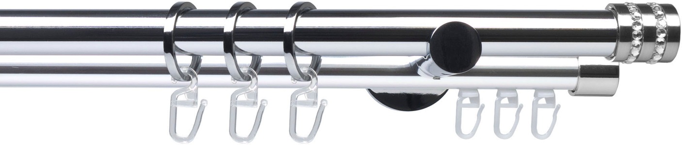 LIEDECO, Gardinenstange, »Fertigstilgarnitur 20 mm Piano Miami«, Liedeco, Fixmass, Liedeco Gardinenstange »Fertigstilgarnitur 20 mm Piano Miami«, 2 läufig-läufig, Fixmass, Gardinenstange Komplett