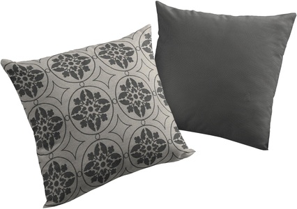 Adam elements, Adam Elements - ADAM - Kissenbezug Romantic Puligny 50 cm x 50 cm, Schwarz, Adam Dekokissen »Romantic Puligny A«, mit grossen Ornamenten, Wendekissenhülle ohne Füllung, 1 Stück