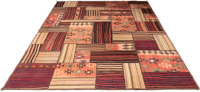 MorgenLand, morgenland Teppich »Patchwork - 300 x 200 cm - mehrfarbig«, rechteckig, 7 mm Höhe, Wohnzimmer, Einzelstück, morgenland Teppich »Patchwork - 300 x 200 cm - mehrfarbig«, rechteckig, 7 mm Höhe, Wohnzimmer, Einzelstück
