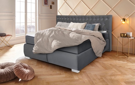 LEONIQUE, Leonique Boxspringbett »Rumba«, Taschenfederkern-Matratze in Härtegrad 3, in 4 Breiten, incl. Topper, Leonique Boxspringbett »Rumba«, Taschenfederkern-Matratze in Härtegrad 3, in 4 Breiten, incl. Topper