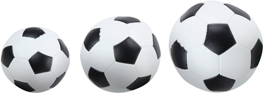 LENA, LENA® Soft-Fußbälle 3er-Set schwarz/weiß 3 Größen, Fussball SOFT 3er Set