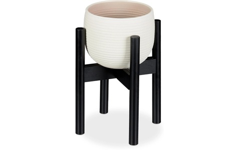 relaxdays, relaxdays Blumenständer »verstellbar«, relaxdays Pflanzenständer verstellbar 35.5 cm, Schwarz