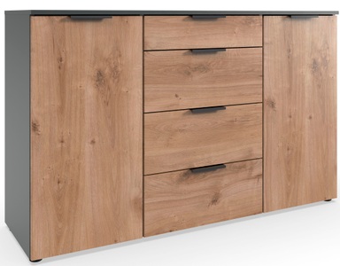 Fresh To Go Kombikommode »Level«, 2-türig mit 4 Schubladen, soft-close Funktion, 135cm breit, 84cm hoch