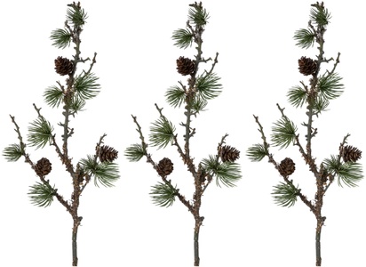 Creativ green, Creativ green Winterliche Kunstpflanze »Weihnachtsdeko«, (3 St.), Zweig mit Zapfen und Flechten, 3er-set, 