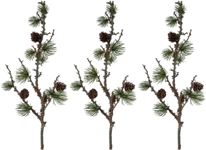 Creativ green, Creativ green Winterliche Kunstpflanze »Weihnachtsdeko«, (3 St.), Zweig mit Zapfen und Flechten, 3er-set, 