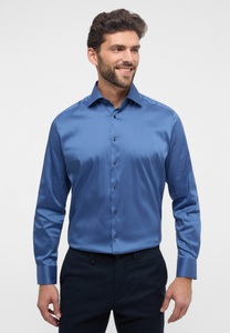 Eterna, ETERNA LANGARM HEMD MODERN FIT PERFORMANCE SHIRT STRETCH RAUCHBLAU, 