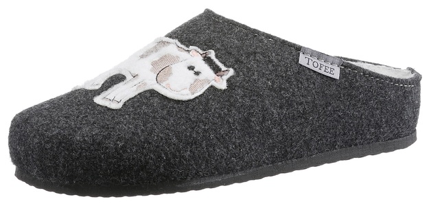 Tofee, Tofee Pantoffel, mit Kuh-Motiv, 