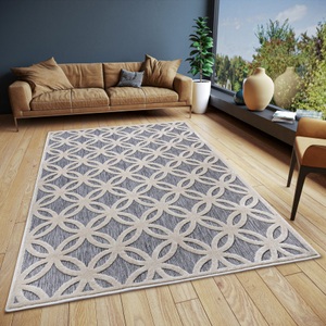 HANSE Home Teppich »Circle«, rechteckig, strapazierfähig, pflegeleicht, robust, Hoch-Tief Optik