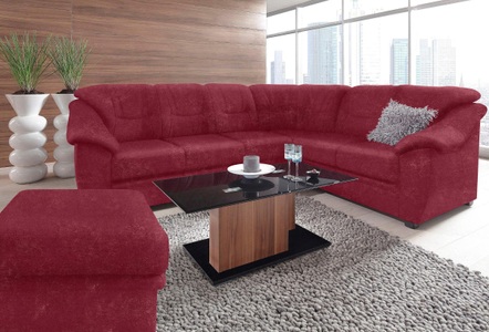 SIT&MORE, sit&more Ecksofa, sit&more Ecksofa »Savona L-Form«, wahlweise mit Bettfunktion, inklusive Federkern, frei im Raum stellbar