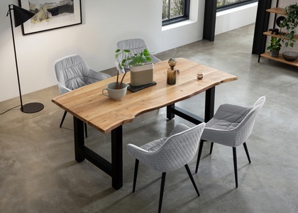mutoni casual, Essgruppe Dining II Massivholz Akazie natur hellgrau 160 (5-tlg.), Essgruppe Dining II Massivholz Akazie natur hellgrau 160 (5-tlg.)