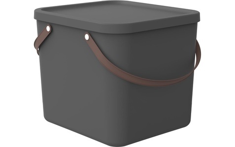 Rotho, ROTHO - Aufbewahrungsbox ALBULA - anthrazit - recyceltes Material - 36/40/34 cm, ROTHO Aufbewahrungsbox »A 40 l ALBULA«, (1 St.)