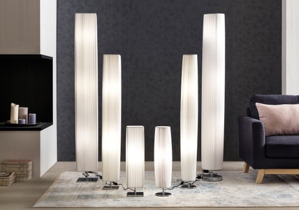 mutoni casual, Tischlampe 60cm rund weiss chrom, Tischlampe 60cm weiss chrom