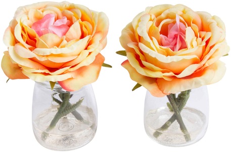 Botanic-Haus, Botanic-Haus Kunstblume »Rose im Glas«, (Set, 2 St.), Botanic-Haus Kunstblume »Rose im Glas«