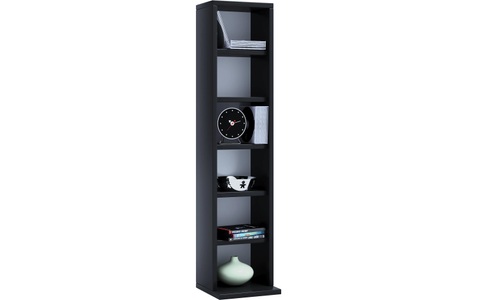 MID.YOU, MID.YOU Cd-regal , Elementa , Schwarz , Holzwerkstoff , 5 Fächer , 21x97.4x20 cm , Dekorfolie,Nachbildung , 000657006101, VCM Regal Elementa 21 x 91.8 cm, Schwarz