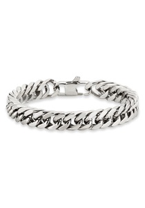 Bruno Banani, Bruno Banani Armband »B4050B/20/00/21«, Bruno Banani Armband »Schmuck Geschenk Armkette Panzerkette 10 mm breit Silberfarben«