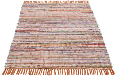 carpetfine Teppich »Kelim Chindi«, rechteckig, 6 mm Höhe, Flachgewebe Wendeteppich mit Fransen, Wohnzimmer