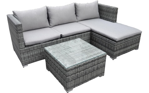 CoCon, Cocon Loungeset »Lounge-Set Brissago«, COCON Loungeset Brissago, Grau, 4 Sitzplätze